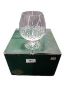 BOXED SET OF GALWAY CRYSTAL BRANDY GLASSES