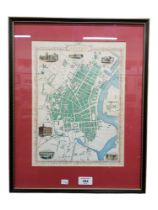 ANTIQUE HAND COLOURED MAP OF BELFAST