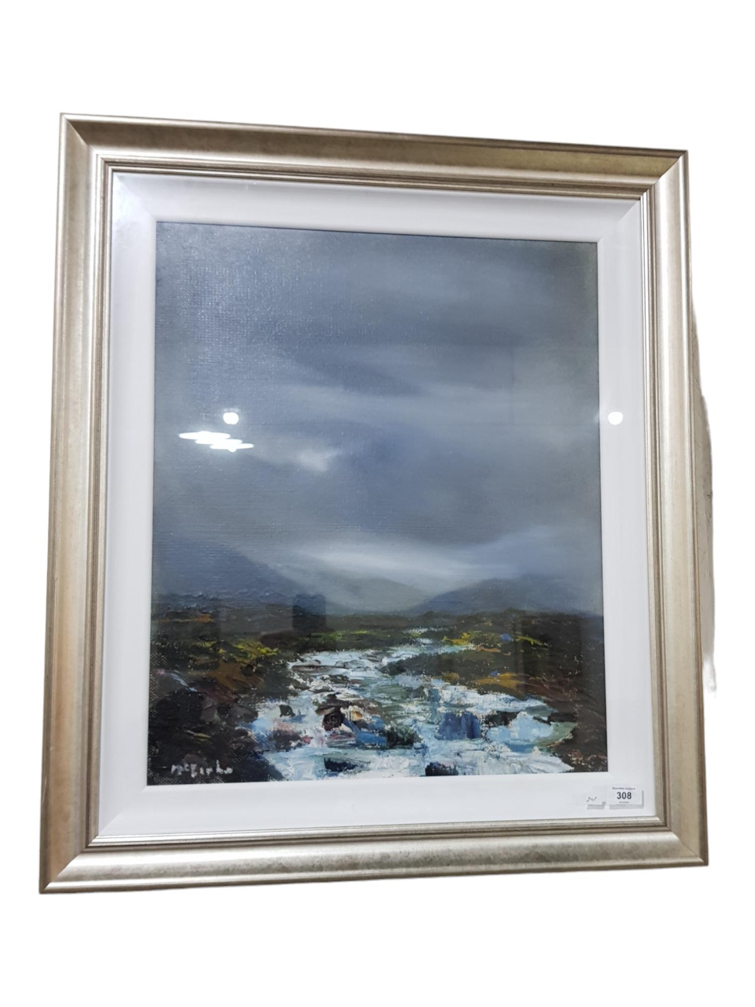 OIL ON BOARD SIGNED - MOORLAND SCENE 57 X 48 CMS