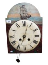 VICTORIAN WALL CLOCK WITH WEIGHT AND PENDULUM