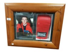 FRAMED SIGNED PADDY BARNES BOXING GLOVE 2008