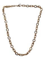 9 CARAT GOLD OVAL & BELCHER TYPE LINK CHAIN 25.9 GRAMS