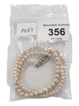 PEARL NECKLACE WITH 9 CARAT WHITE GOLD CLASP