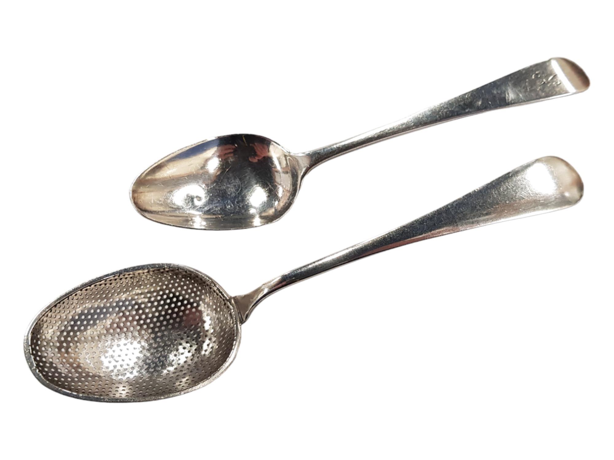 SILVER TEASPOON & 1 SILVER MOTTE SPOON - 38 GRAMS