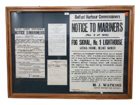 FRAMED BELFAST HARBOUR COMMISSIONERS NOTICES / POSTERS