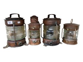 4 VARIOUS SHIPS LAMPS