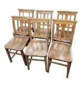 SET OF 6 ANTIQUE MEETING CHAIRS