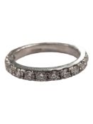 PLATINUM & DIAMOND ETERNITY RING WITH CIRCA 0.50 CARAT OF DIAMONDS - COLOUR - I/J SI2