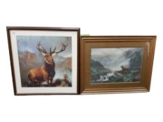 2 FRAMED STAG PICTURES