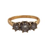 18 CARAT GOLD 3 STONE DIAMOND RING