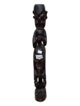 LARGE WOOD CARVED TRIBAL ART FIGURE