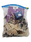 VERY LARGE BAG OF COSTUME JEWELLERY TO INCLUDE SILVER