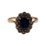 9 CARAT YELLOW GOLD SAPPHIRE & DIAMOND RING