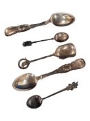 BAG LOT OF SPOONS TO INCLUDE SILVER