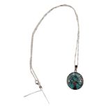 TURQUOISE TREE OF LIFE PENDANT ON SILVER CHAIN