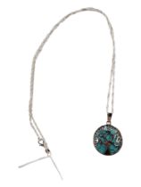 TURQUOISE TREE OF LIFE PENDANT ON SILVER CHAIN