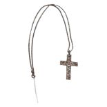 SILVER WHITE CRYSTAL CROSS PENDANT ON SILVER CHAIN