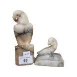 PAIR OF QUARTZ BIRDS