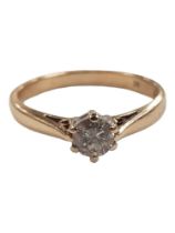 9 CARAT GOLD DIAMOND SOLITAIRE RING WITH 0.25 CARAT OF DIAMOND