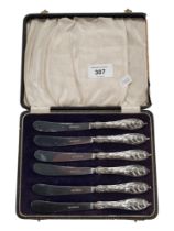 SET OF 6 HALLMARKED SILVER HANDLE VICTORIAN KNIFES