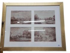 4 X FRAMED WATERCOLOURS BY FREDERICK STONHAM F.R.S.A
