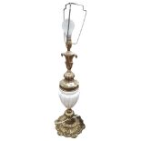 BRASS AND MARBLE LAMP