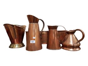 SHELF LOT OF COPPERWARE