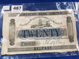 1 X NORTHERN BANK LTD £20 BANKNOTE 20 OCTOBER 1931