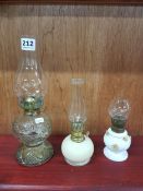 3 SMALL OIL LAMPS
