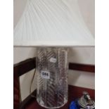 VINTAGE CUTGLASS LAMP & SHADE