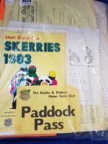 GOOD QUANTITY OF IRISH MOTORCYCLING EMPHEMERA TO INCLUDE TIME MARSHALL RECORD SHEETS ETC