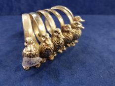 SET OF 6 VINTAGE PLATED NAPKIN RINGS