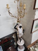RETRO BLACKAMOOR GLAZED FIGURE LAMP & BASE