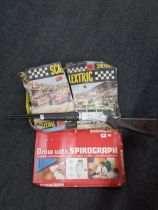 SCALEXTRIC, VINTAGE SPIROGRAPH AND TOY RUSTLE RIFLE