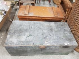 2 LARGE WOODEN TRUNKS & TOOL CONTENTS