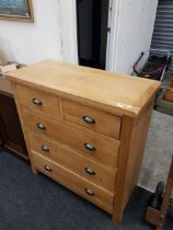 MODERN 2 OVER 3 OAK STYLE CHEST