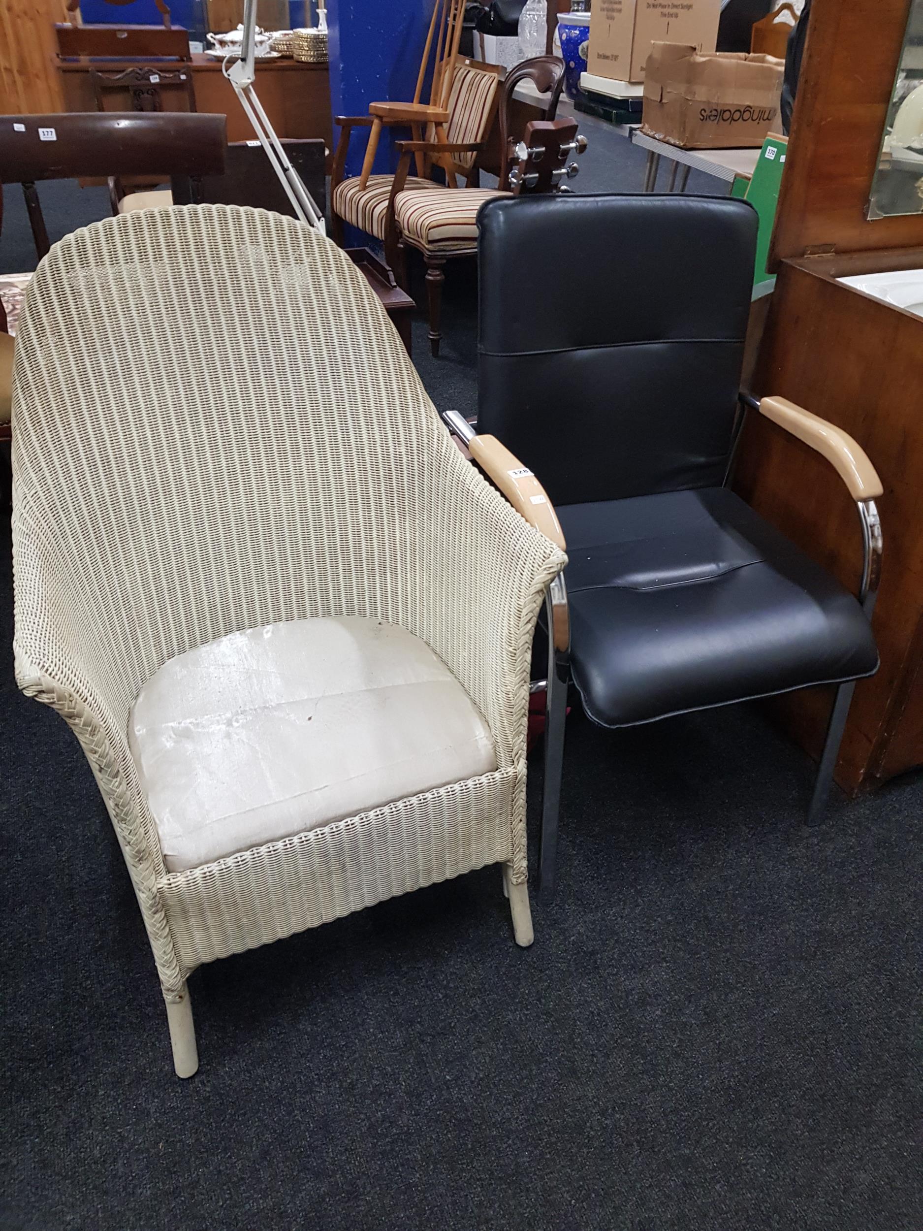 RETRO OFFICE CHAIR & LLOYD LOOM CHAIR