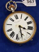 STATION MASTERS LARGE POCKET WATCH IN CASE - ROW, SORLEY,GLASGOW