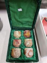 BOXED SET OF MARBLE CUPS