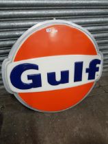 LARGE VINTAGE GULF PETROLEUM ADVERTISING SIGN H85CMS X W91CMS