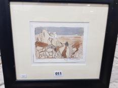 J P ROONEY - PEN AND WASH - NEAR BALLYCASTLE 7" X 5"