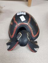 HAND PAINTED WOOD CARVED TORTOISE BOX