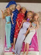 2 BARBIE BOOKS & QUANTITY OF BARBIE DOLLS