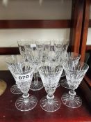 5 X WATERFORD AND 5 X TYRONE CRYSTAL GLASSES