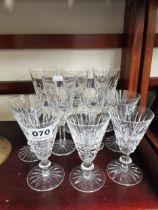 5 X WATERFORD AND 5 X TYRONE CRYSTAL GLASSES