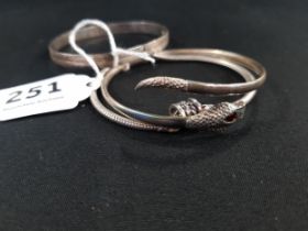 3 X SILVER BANGLES/BRACELETS