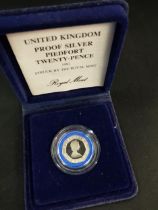 PROOF SILVER PIEDFORT 20P COIN 1982 WITH CERTIFICATE