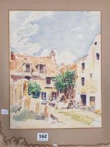 RAYMOND PIPER WATERCOLOUR VILLAGE SCENE