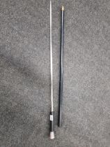 ANTIQUE SWORD STICK WITH SILVER TOP