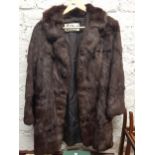 1970S JAFFA FUR COAT 3/4 LENGTH WITH ORIGINAL RECEIPTS